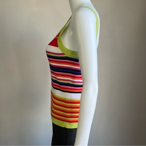 Cyrus Striped Multicolor Sleeveless V-Neck Camisole - M - Picture 3 of 7